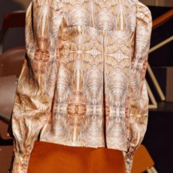 Boho All Over Print Lantern Sleeve Top - Picture 3 of 3